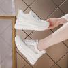 Chaussures Plateformes Printemps Été Femmes Cuir Véritable Chaussures Blanches Pour Dames Augmentant la Hauteur 8cm Baskets Décontractées