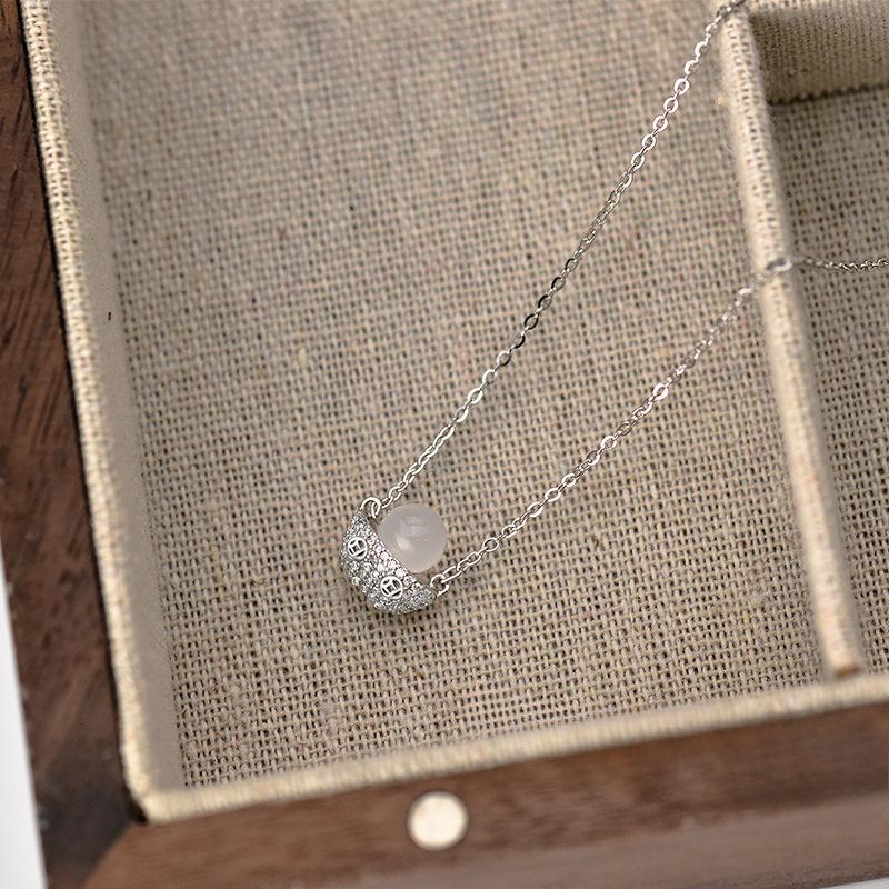 Jin Yuanbao Weißer Jade Mark Halskette Leichter Luxus Neuer Chinesischer Stil Elegant und Exquisit Temperament Schlüsselbeinkette