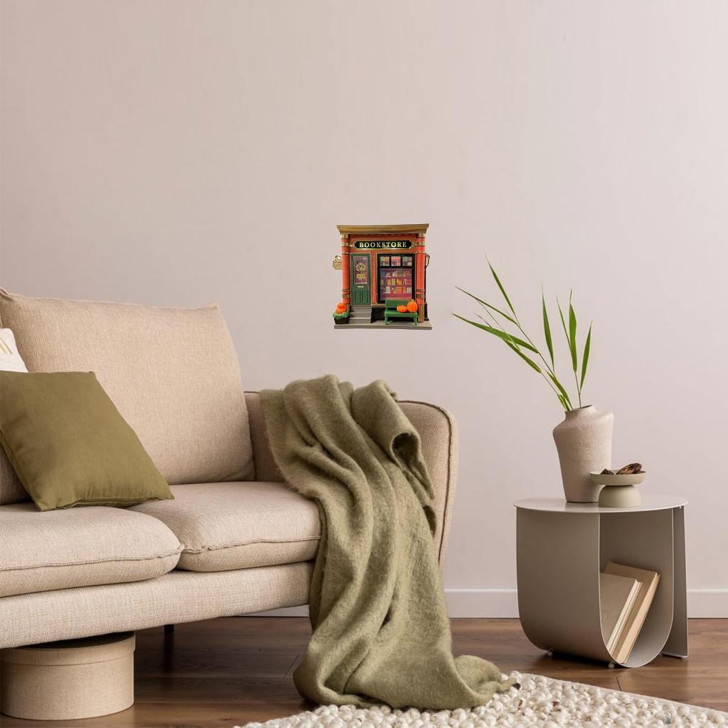 Bookstore Night Light with Warm Glow Bookstore Wall Projector Light Miniature LED Night Light for Office Living Room Bedroom