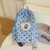 Schoolbag Korean Version of Small Fresh Polka Dot Schoolbag for Girls In Junior High School, Simple and Cute Student Backpack, High Value Fashion 