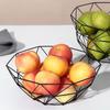 Fruit Bowl Washing Fruit Hollow Drain Basket Iron Fruit Basket Living Room Coffee Table Net Red Fruit Plate Snack Storage Basket