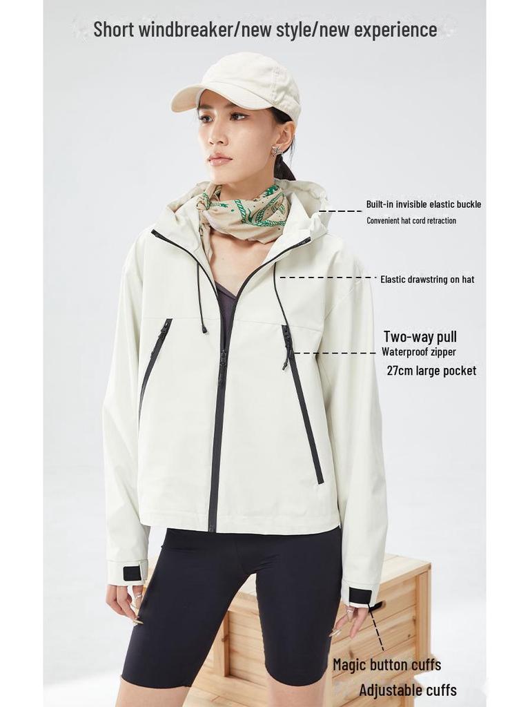 Dupont Damen Three-Proof wasserdichte, atmungsaktive Windjacke zum Radfahren und Wandern – kurz, locker, leicht zum Bergsteigen