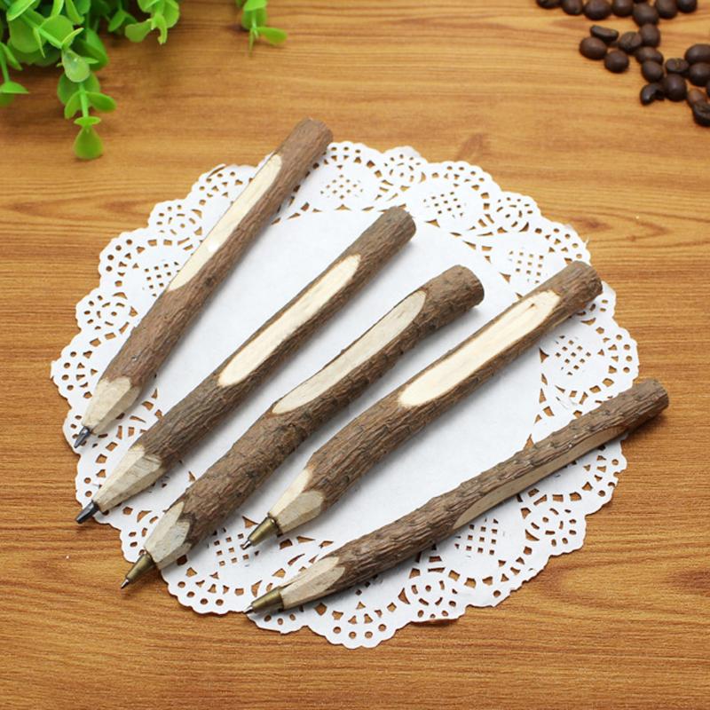 Creative Tree Wooden BallPoint Pen For Writing Office School Supplies Stationery