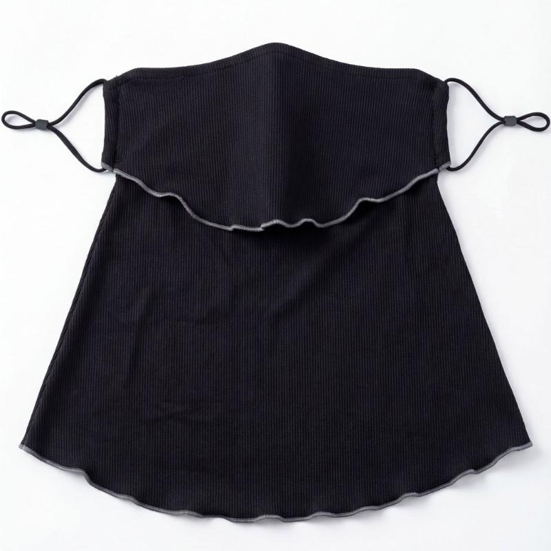 Ruffle Trim Face Cover for Women Sun Protections Half Face Mask with Neck Shielding for Outdoor Cycling Hiking Commuting