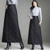 Thickened Warm Mid-length Down Cotton Skirt Double-breasted Autumn and Winter One-piece Skirt A-line Hip Skirt