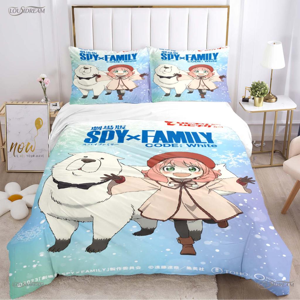 Cute Spy X Family Cartoon All Season Duvet Cover Comforter Bedding Set Soft Quilt Cover And Pillowcases Single/Double/Queen/King