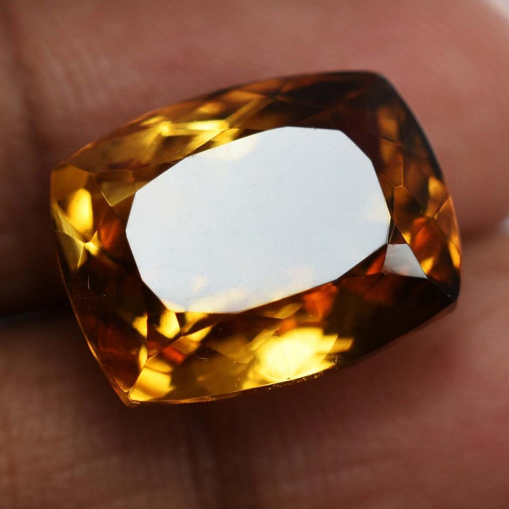 Natural Yellow Sapphire Loose Gemstone Ceylon 8.66 Ct Dark Cushion Cut September Birthday Birthstone