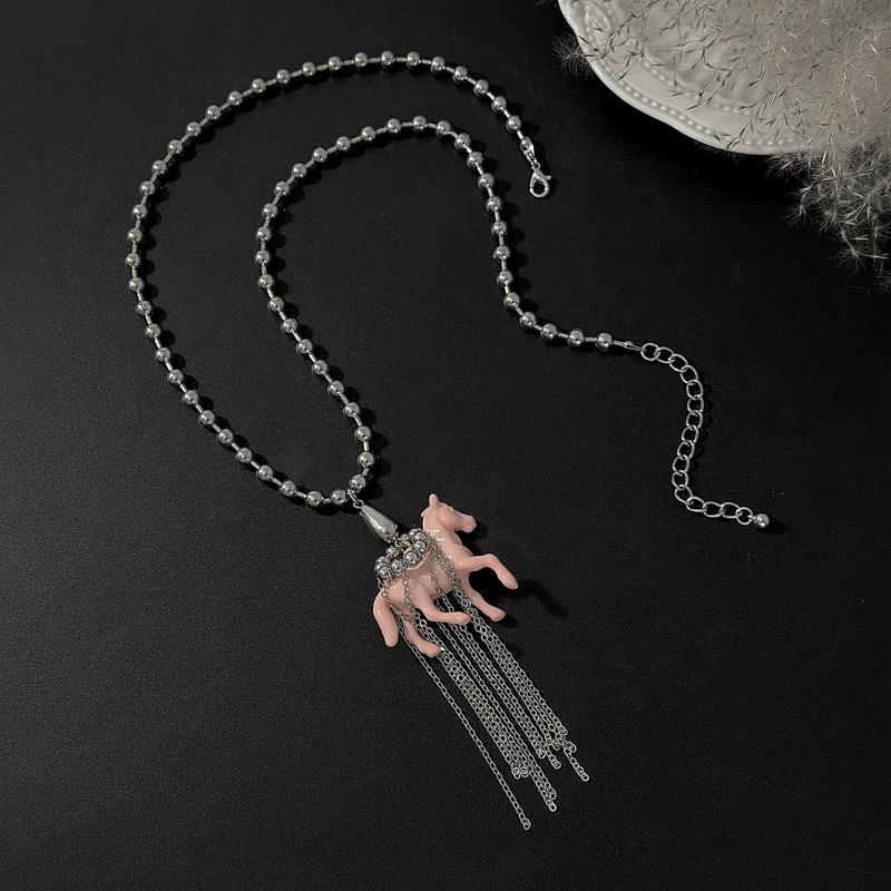 Fashion Sweet Pony Necklace Colorful Horse Pendant for Girls Party Event Birthday Present