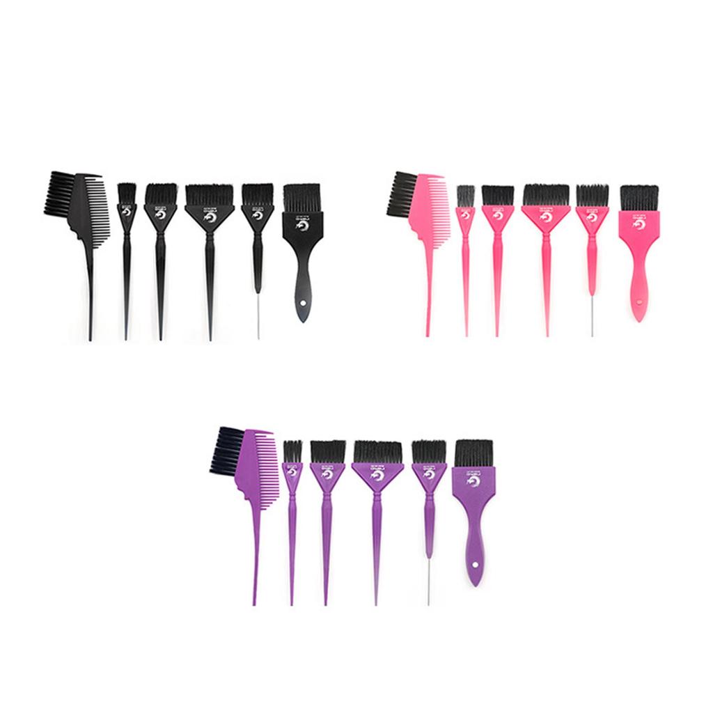 6Pcs Hair Dye Color Brush Set Hair Dying Brush Hair Coloring Brush Hair Dye Brush Set Mixing Comb for Home or Salon