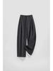 Mulberry Silk Wool Wide-Leg High Waist Pants for Women - Autumn/Winter Casual Drape with Velvet Lining.