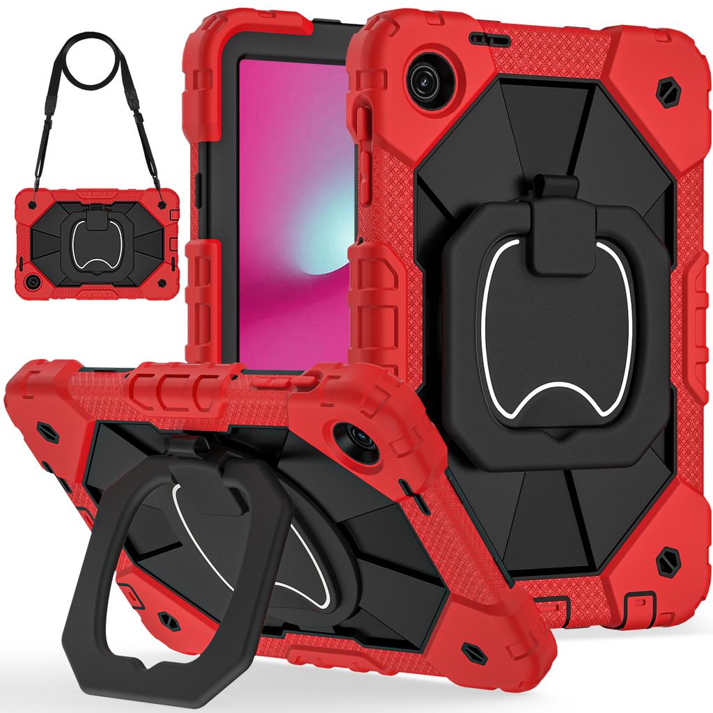 Heavy Duty Case for T-Mobile REVVL Tab 2 2025 10.1 Inch Rotatable Handle Grip Rugged Stand Cover Shockproof with Shoulder Strap