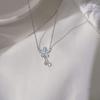 S925 Sterling Silver Epoxy Flower Necklace Women's Cross-border Girl Explosion Pendant 2024 New Light Luxury Niche Collarbone Chain