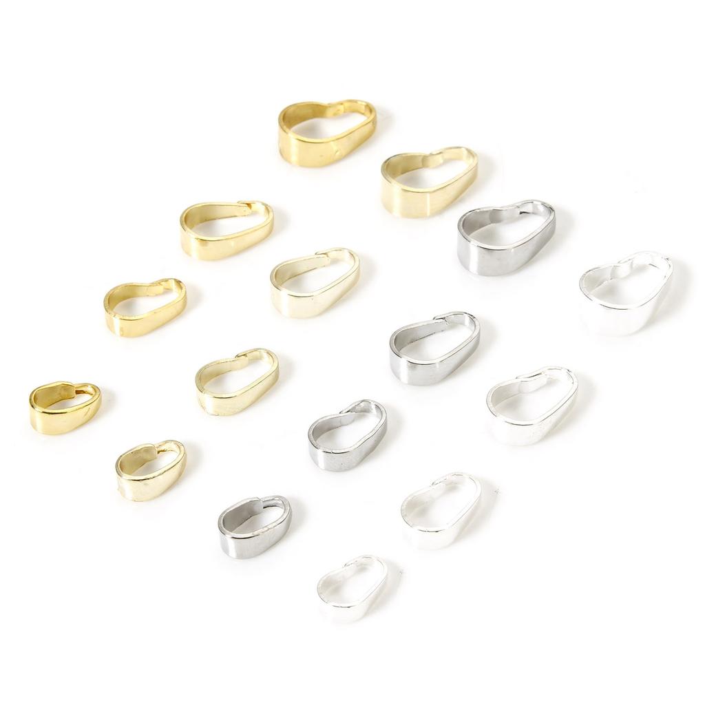 50pcs Brass Pendant Pinch Bails Clasps Gold Plated Sliver Plated Multisize Brass Melon Seed Buckle High Quality Jewelry Findings