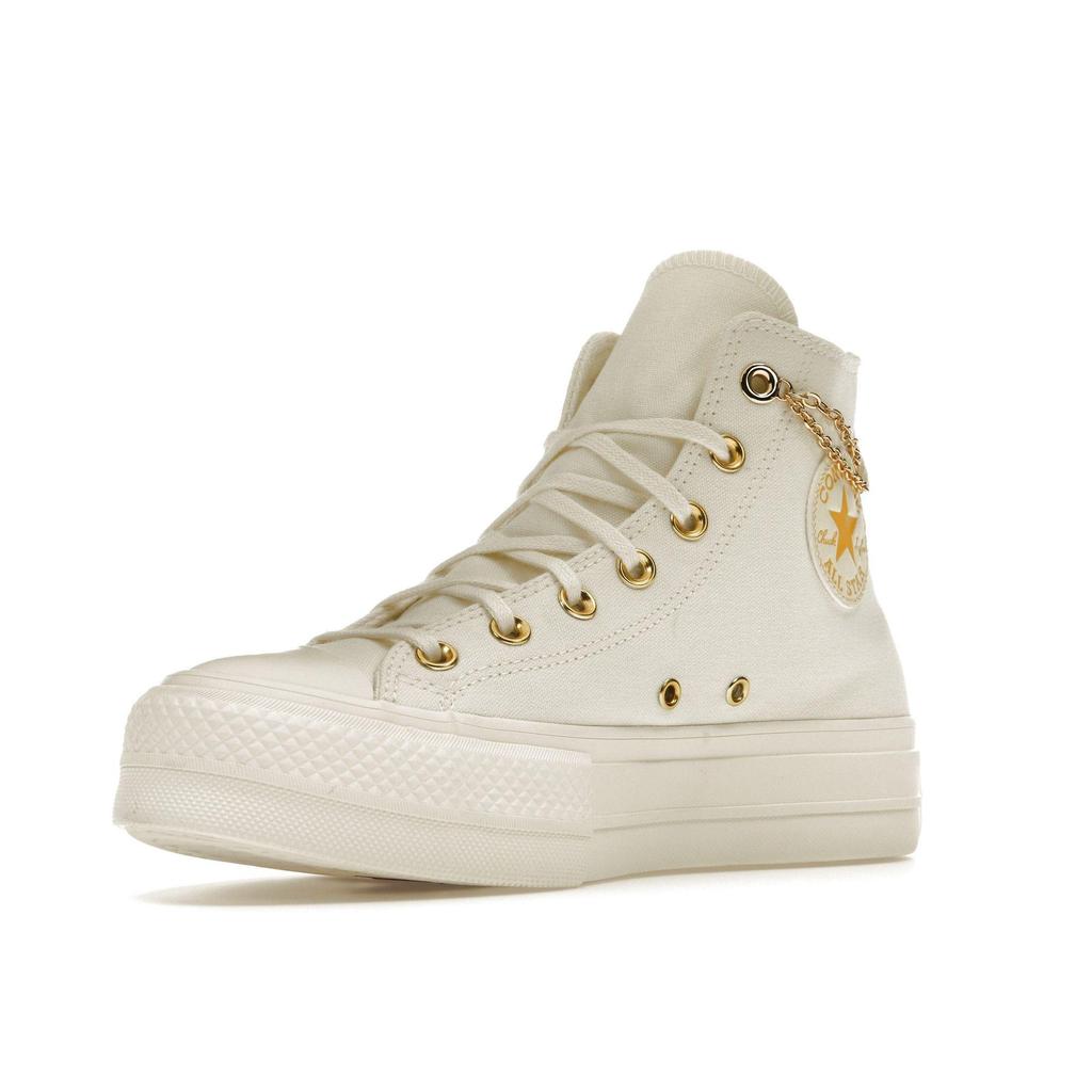 Women's Converse Chuck Taylor All Star Lift Platform High Egret/Yellow/Gold Shoes A04453C