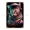 Jet Pilot Cat With Goggles Metal Plaque Poster Design Pub Wall Decor Garage Club Party Design  Tin Sign Poster