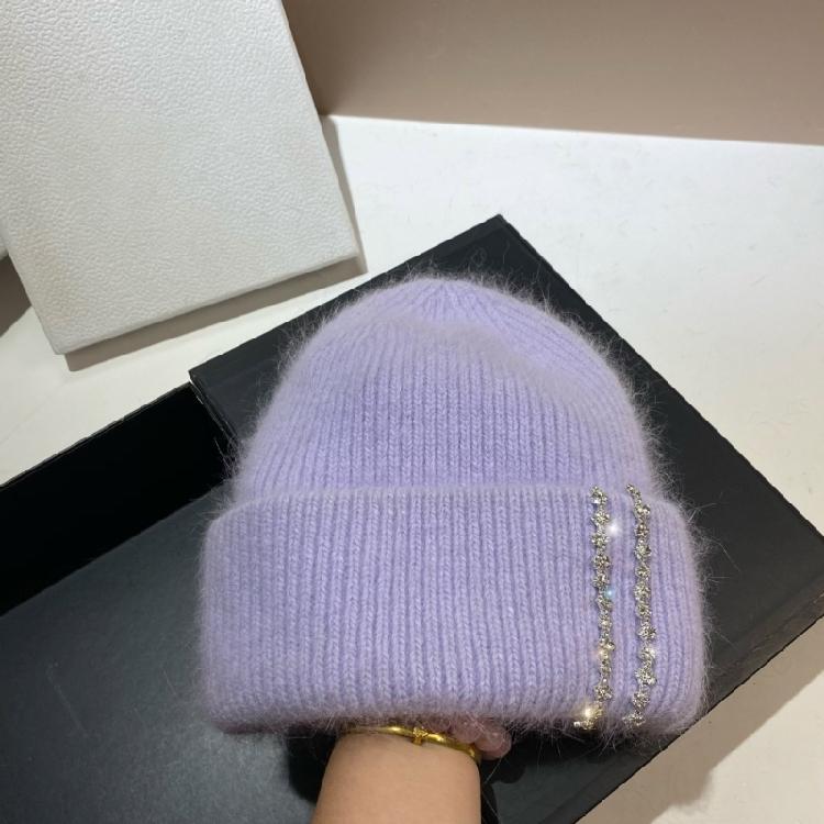 Rhinestones Unisex Hats Outdoor Fuzzy Winter Hat Handmade Protable Hat Suitable for Various Head Size