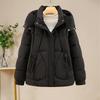 Plus size women's short hooded winter new cotton-padded jacket loose warm cotton-padded jacket top