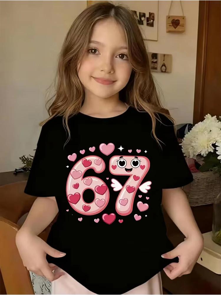 Kids 67 Themed Colorful Print TShirt Soft Cotton Fabric Breathable and Comfortable Ideal for Toddlers and Childrendf0239