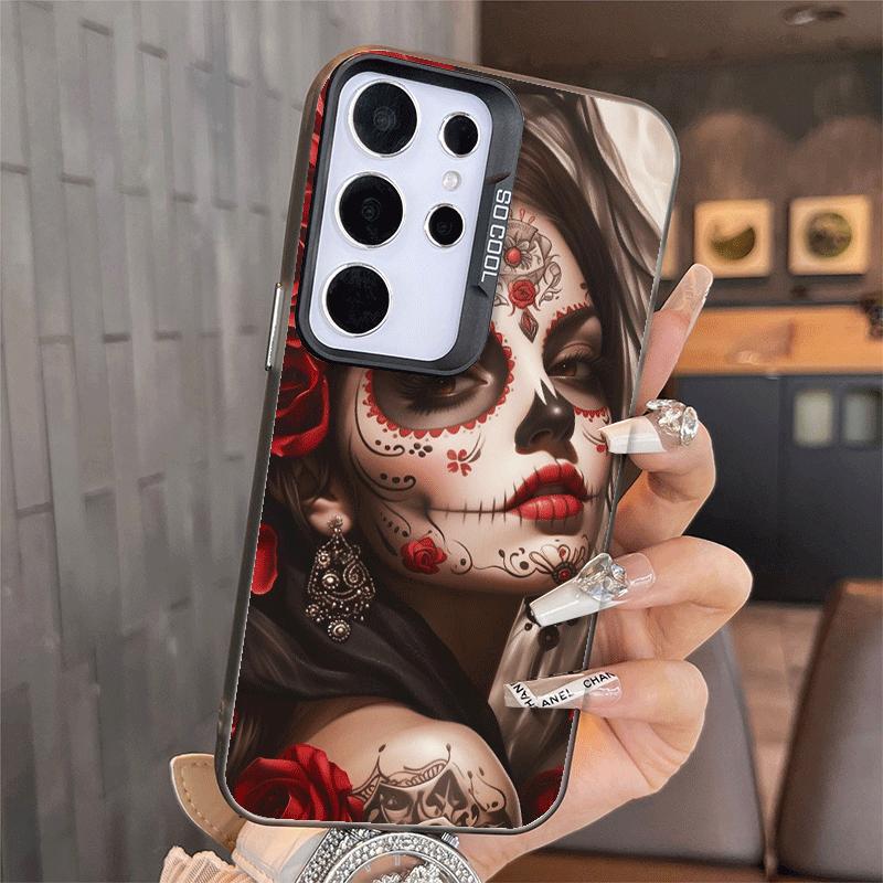 Catrina Beautiful Rose Girl Skull Soft Phone Case for Samsung A17 A16 A15 A14 A13 A57 A56 A55 A54 A53 A37 A36 A35 A34 A33 A26 A2