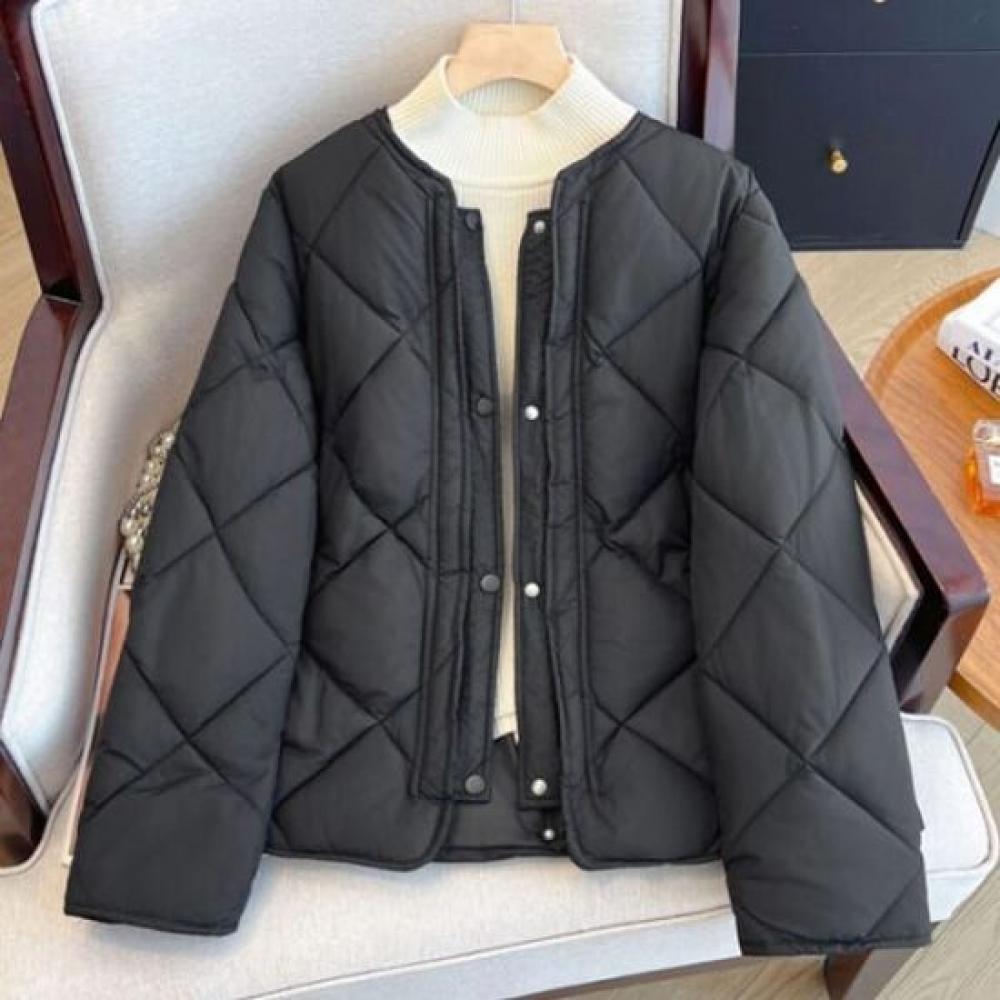 Navava Lightweight Diamond Quilted Long Sleeve Warm Solid Padding Jacket Nc476