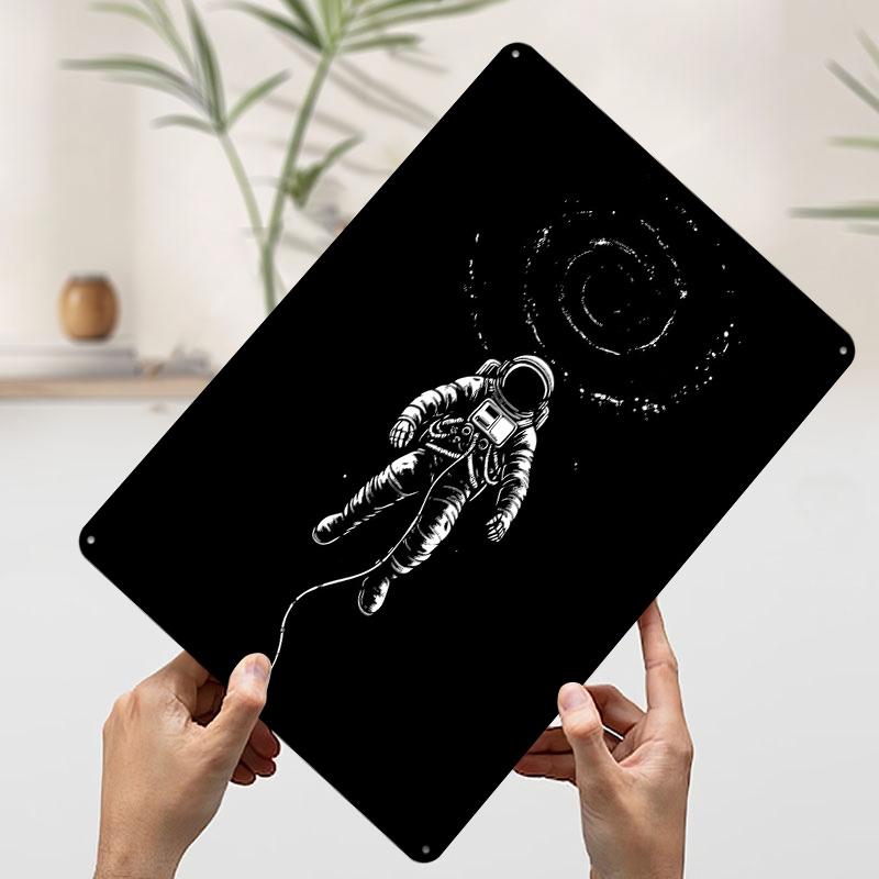 

Astronaut in Space With Galaxy Poster Customized Wall Art Vintage Metal Signs Retro Tin Plaque for Man Cave Setup Decorations 7.9x11.8In(20x30cm)