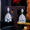 Needle French Light Luxury Court Style Full Zirconium Hollow Earrings Guochao Water Drop Fringed Zircon Earrings Earrings