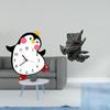 Penguin Wall Clock And Bookend Set for Bedroom Living Room Multifunctional Decorative Support