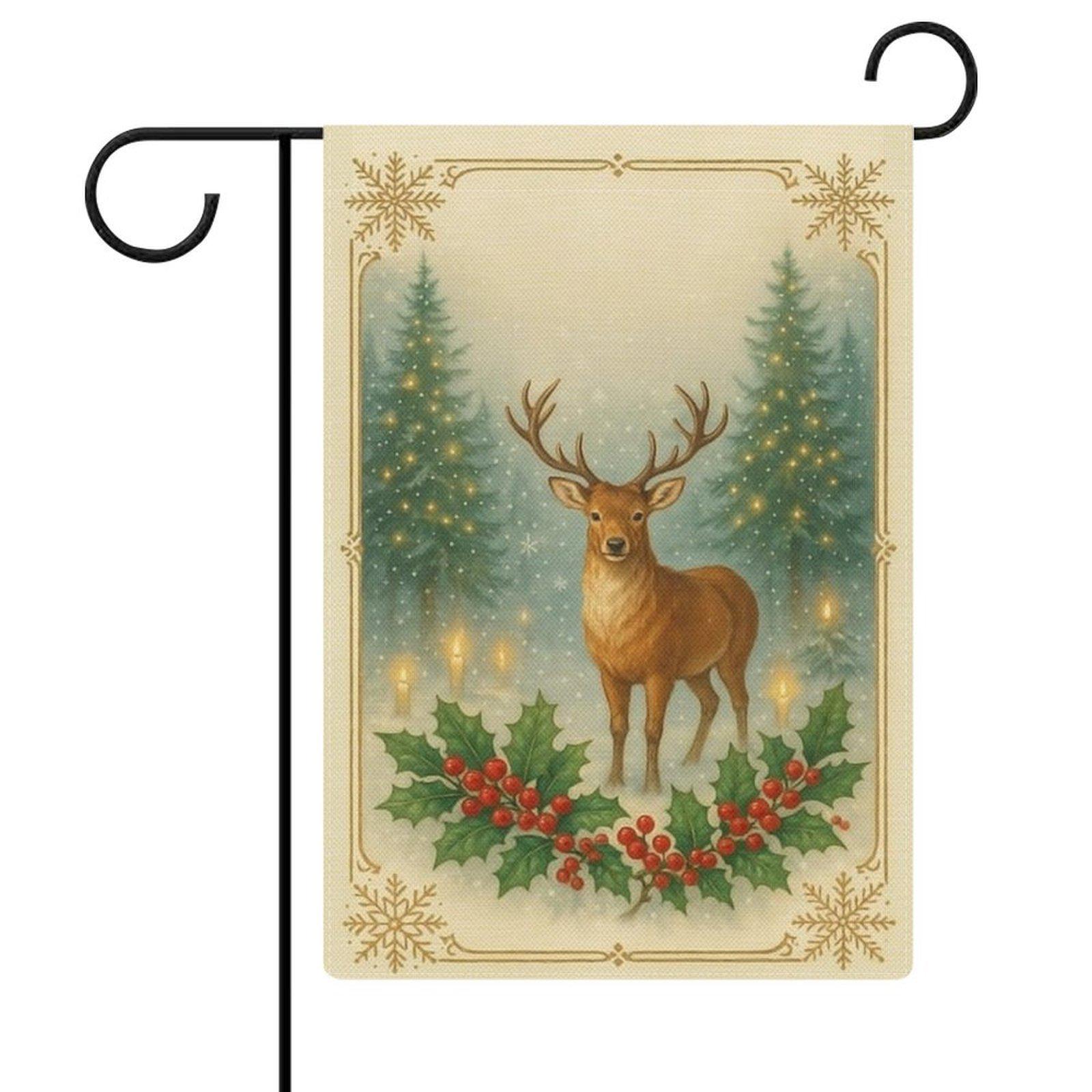 Скандинавский Рождественский Садовый Флаг Льняный Уличный Флаг для Украшения Двора Дома