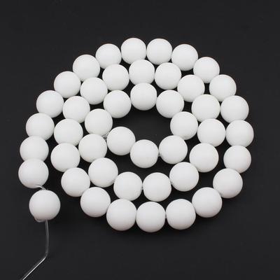 Naturstenspärlor Vita agater runda lösa pärlor 4 6 8 10 12 mm 15" För smyckestillverkning gör det själv