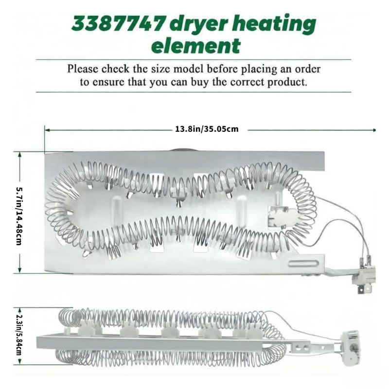 WP3387747 Dryer Heating Repair Set Appliance Repair Component Appliance Part for Dryer Longevity And Clothes Protection
