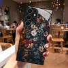 Dark Vintage Floral Pattern 2D Phone Case for Samsung S26 S25 S24 S23 S22 S21 S20 A55 A54 A53 A52Tempered Glass Protective Cover