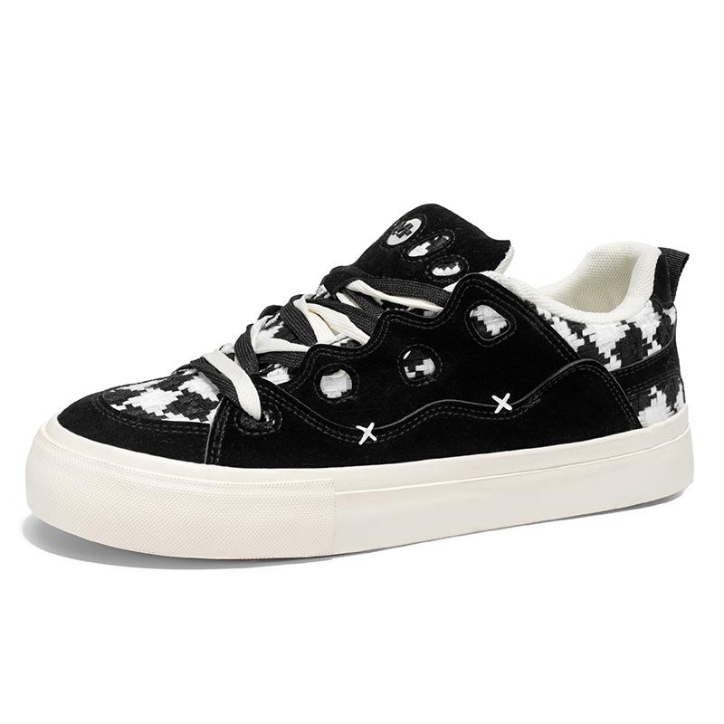 

2025 spring and autumn new low-top casual men s shoes ins niche original retro thick-soled ripped denim bread shoes 44