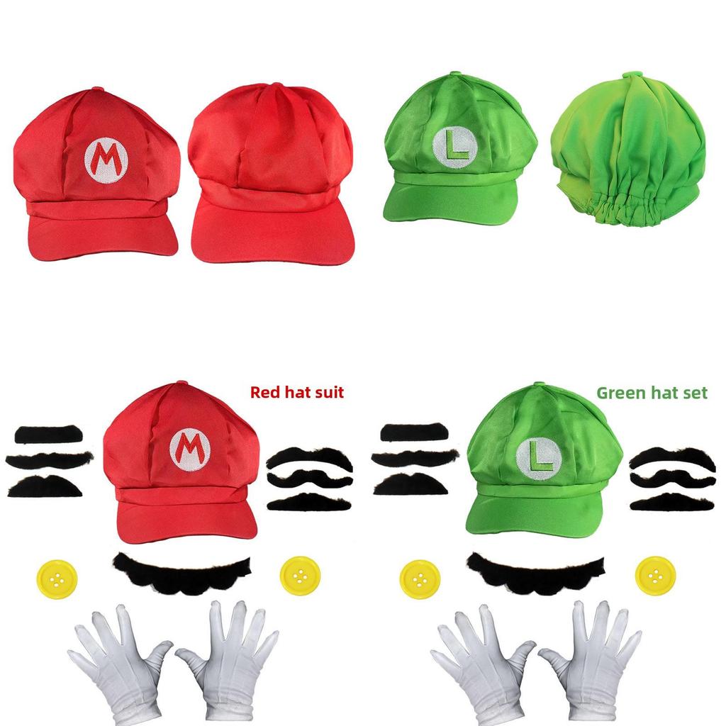 Super Mario Bros Baseballkappe und Handschuhe Set Mit Strapazierfähigem Stoff Für Sommerliches Spielen