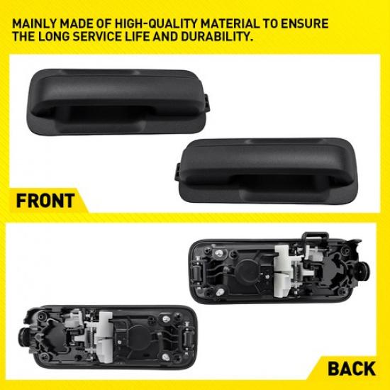 2Pcs Rear Left+Right Black Exterior Door Handle Kit For 2015-2018 Ford F-150 XLT