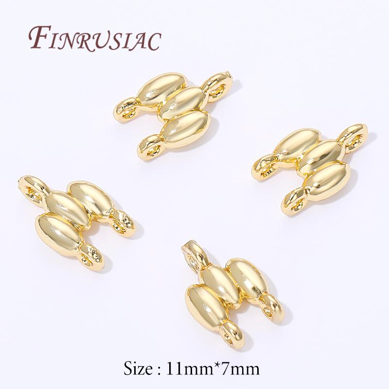 18K Gold Plated 2-row Connectors For Jewelry Making,Brass Connectors For Bracelets Accessories,DIY Necklaces Findings