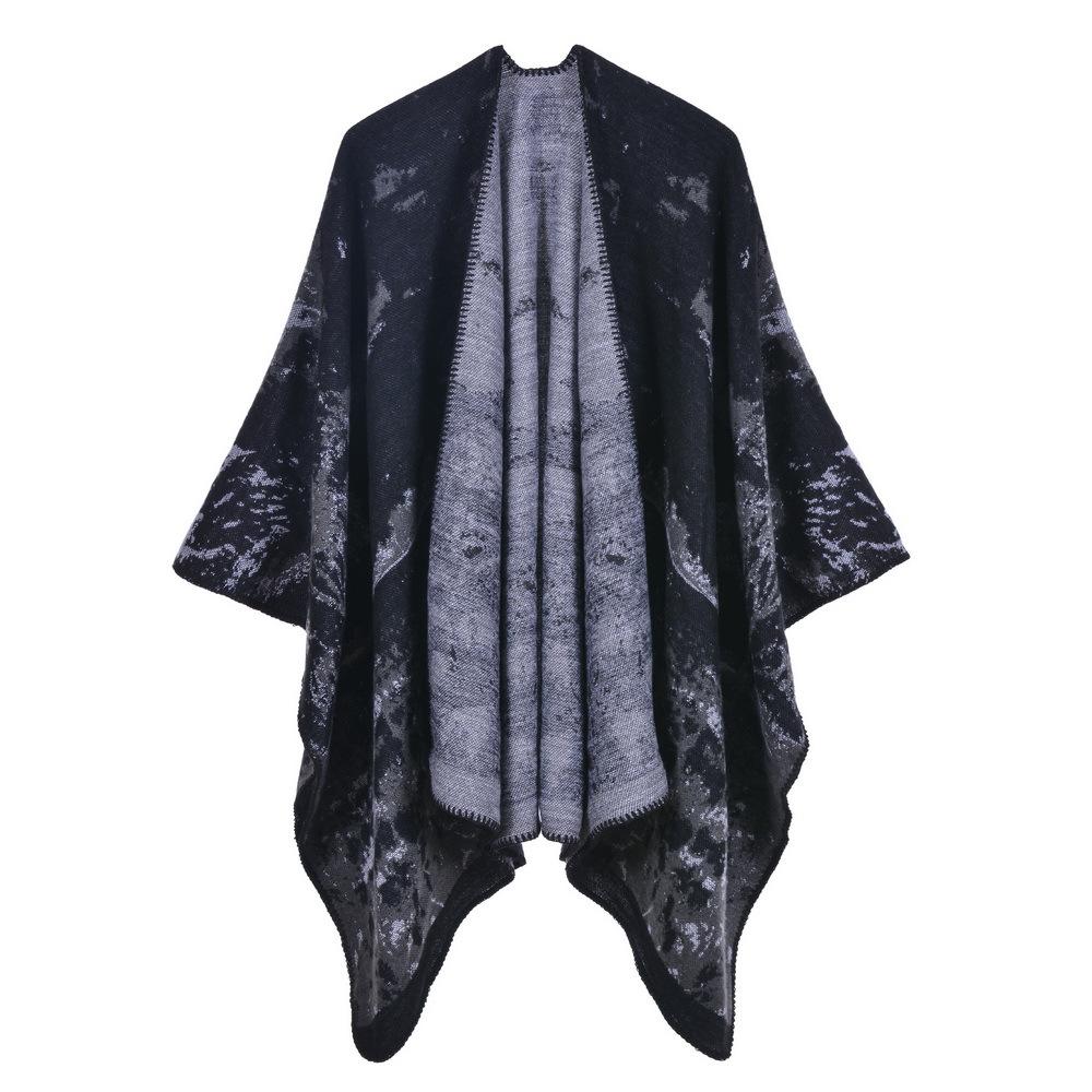 Women's Fashion Jacquard Imitation Cashmere Shawl - Thickened, Warm, Large Cape Scarf