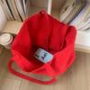 2025 new red letter canvas bag spring lazy wind large capacity shoulder tote bag leisure shopping cloth bag