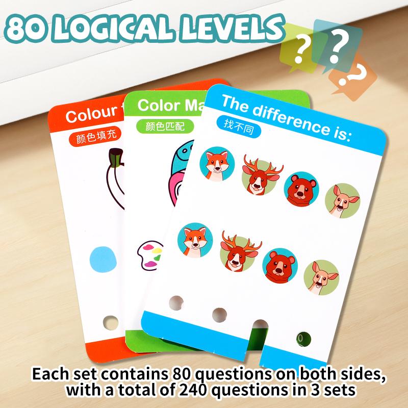 Logic Key Card Games Color Shape Matching Puzzle Game for Kids Logical Thinking Training Parent-child Interactive Game Toy