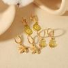18K Marine Life Starfish & Seashell Titanium Steel Earrings for Women - Color-preserving, Fade-resistant Vacation Jewelry