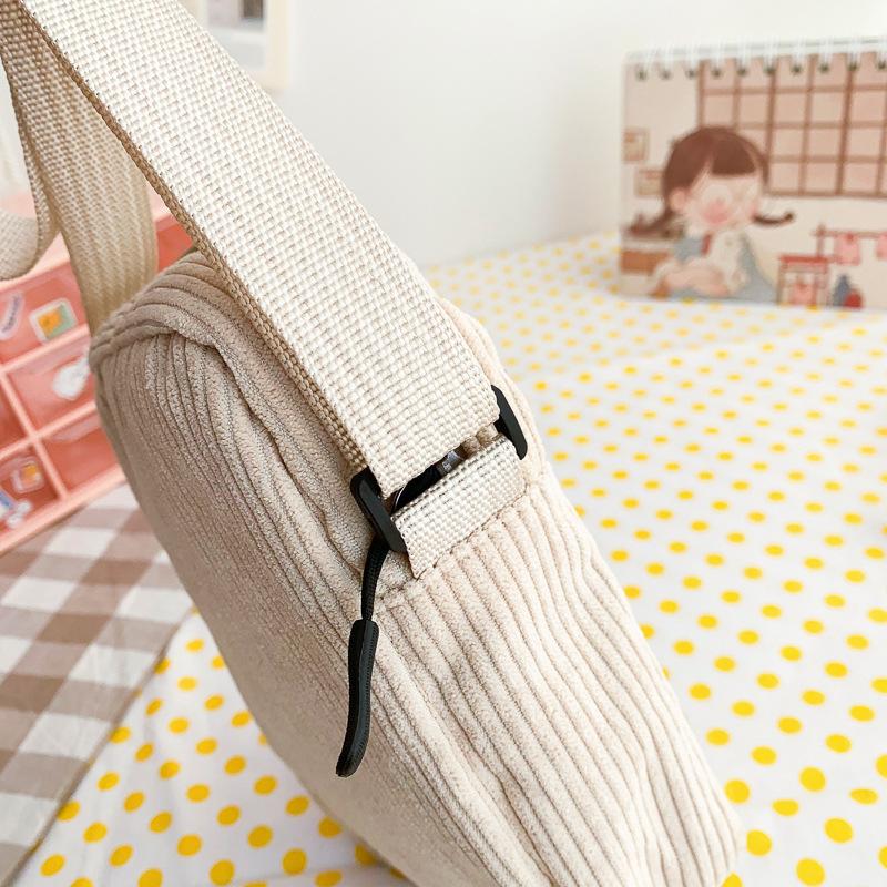 New cute embroidered bear mobile phone bag corduroy soft girl girl student shoulder messenger bag