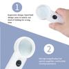 15X Handheld High Magnifying Glass With Lamp Illumination ABS+ Optical Glass Lens With Exclamation Point Double LED White Color