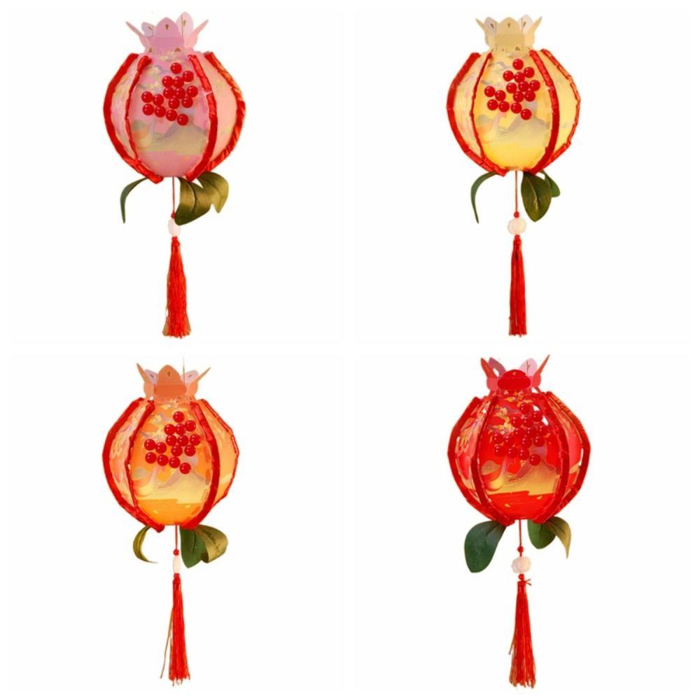 Glowing Pomegranate Lantern Chinese Style Handheld Lanterns Mid-Autumn Lanterns  Lantern Festival
