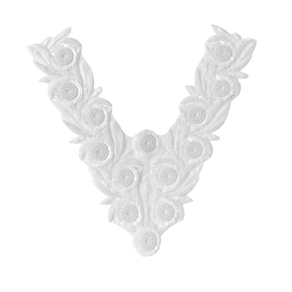 Schwerindustrie Luxus Handgefertigt Perlenbesetzter V-Ausschnitt Aufkleber Kleidung Kleid Hochzeit Auftrittskleid Dekoratives Vorderhals Tuchaufkleber Zubehör