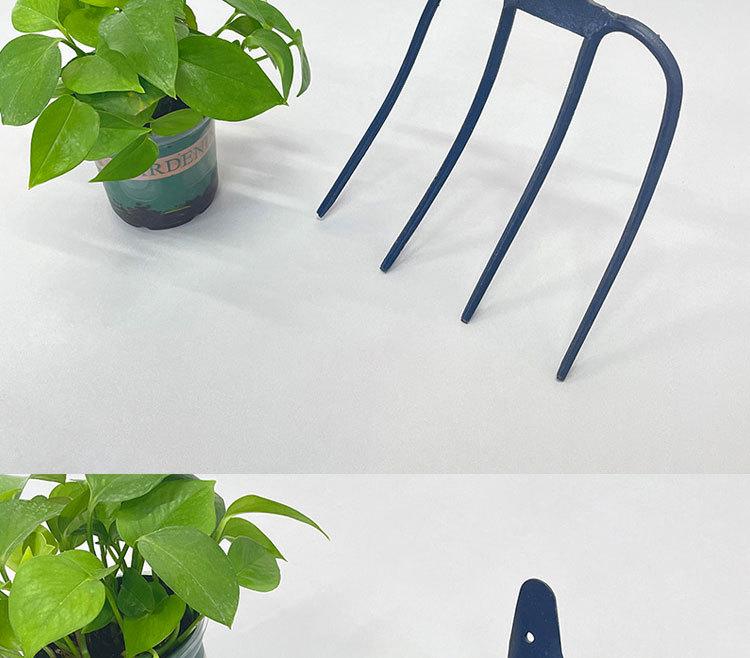 Long-Toothed Spike Rake for Soil Loosening, Leveling, Vegetable Planting, and Grass Raking - Durable Iron Farm Tool