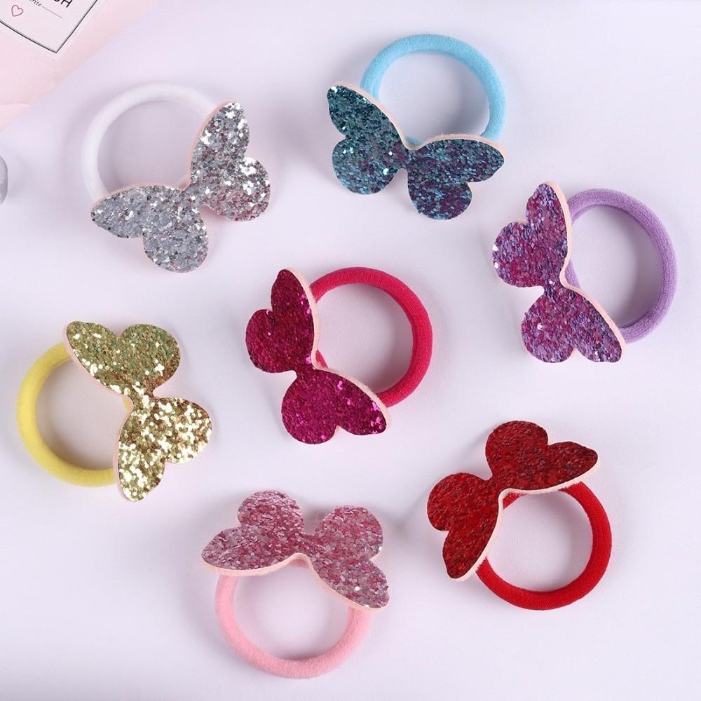 10pcs Glitter Sequin Hair Rubber Bands Rope High Elastic Ponytail Holder  Girl Hair Accessories