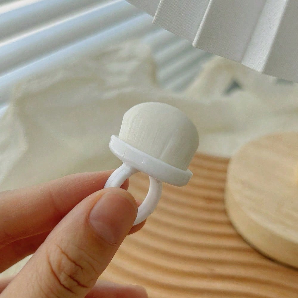 1 Piece Finger Button Ring Nail Dust Brush, Fine Soft Bristle Nail Dust Brush, Cleaning Nail Tools белый