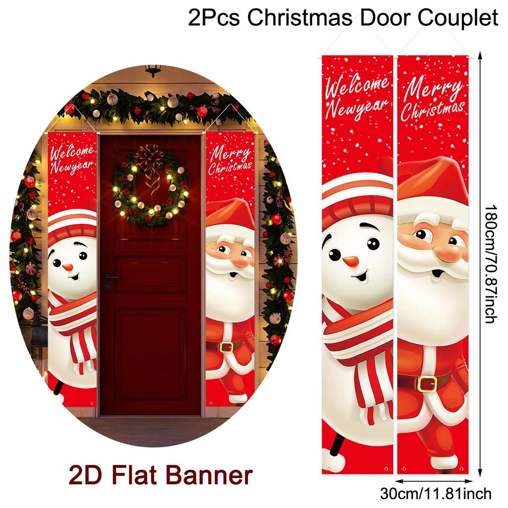 Merry Christmas Door Banner Decoration 2026 Christmas Decor for Home Xmas Hanging Ornaments Navidad Noel Gifts New Year 2026