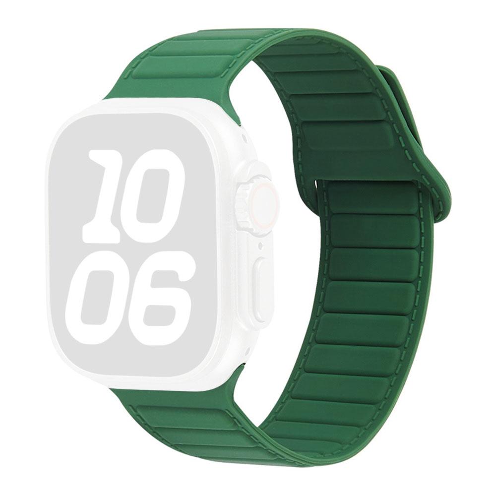 Stitched Line Pattern Silicone Strap for Apple Watch Series 11 10 42mm / 9 8 7 41mm / SE3 SE2 SE 6 5 4 40mm / 3 2 1 38mm Loop Magnetic Watch Band