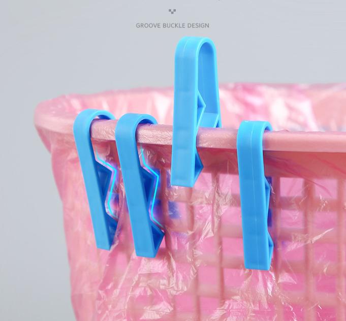 

10pcs Creative Garbage Barrel Clip Holder Garbage Bag Anti Slip Clip Divider Side Clip Home Supplies