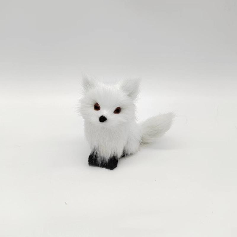 Faux Furs Foxes Ornament Lightweight Safe For Kids Room Office Party Decoration Animal Figurine Pendant